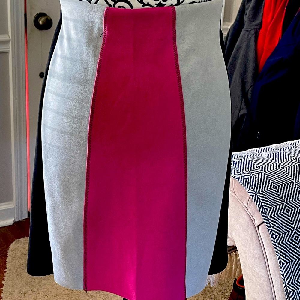 Microfiber knee length skirt